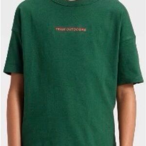 Cat & Jack Green Tee with Red "TEAM OUTDOORS" Embroidery
